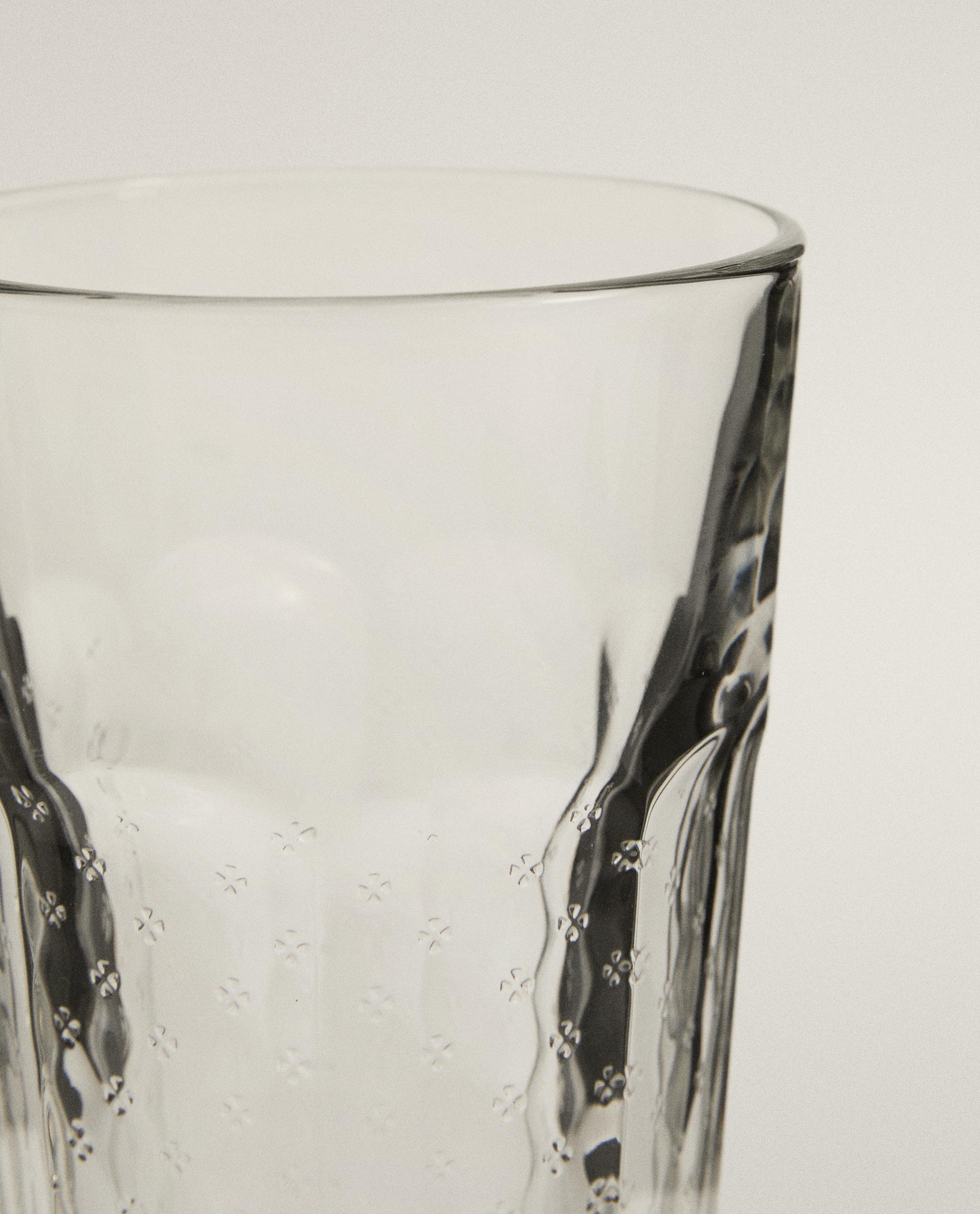 RAISED FLORAL DESIGN GLASS TUMBLER product thumbnail 7