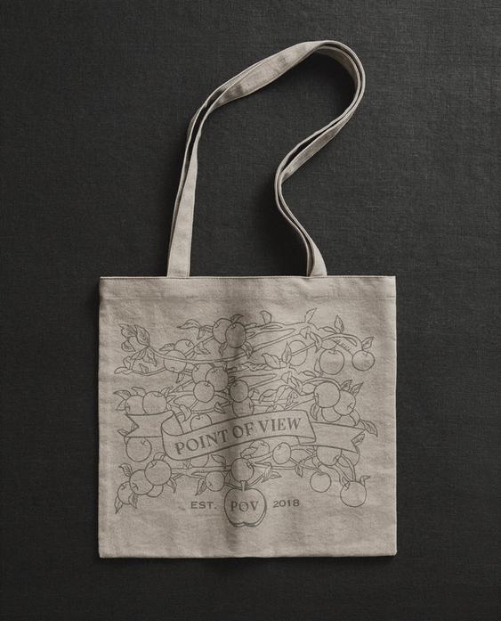"POINT OF VIEW" 코튼 토트백