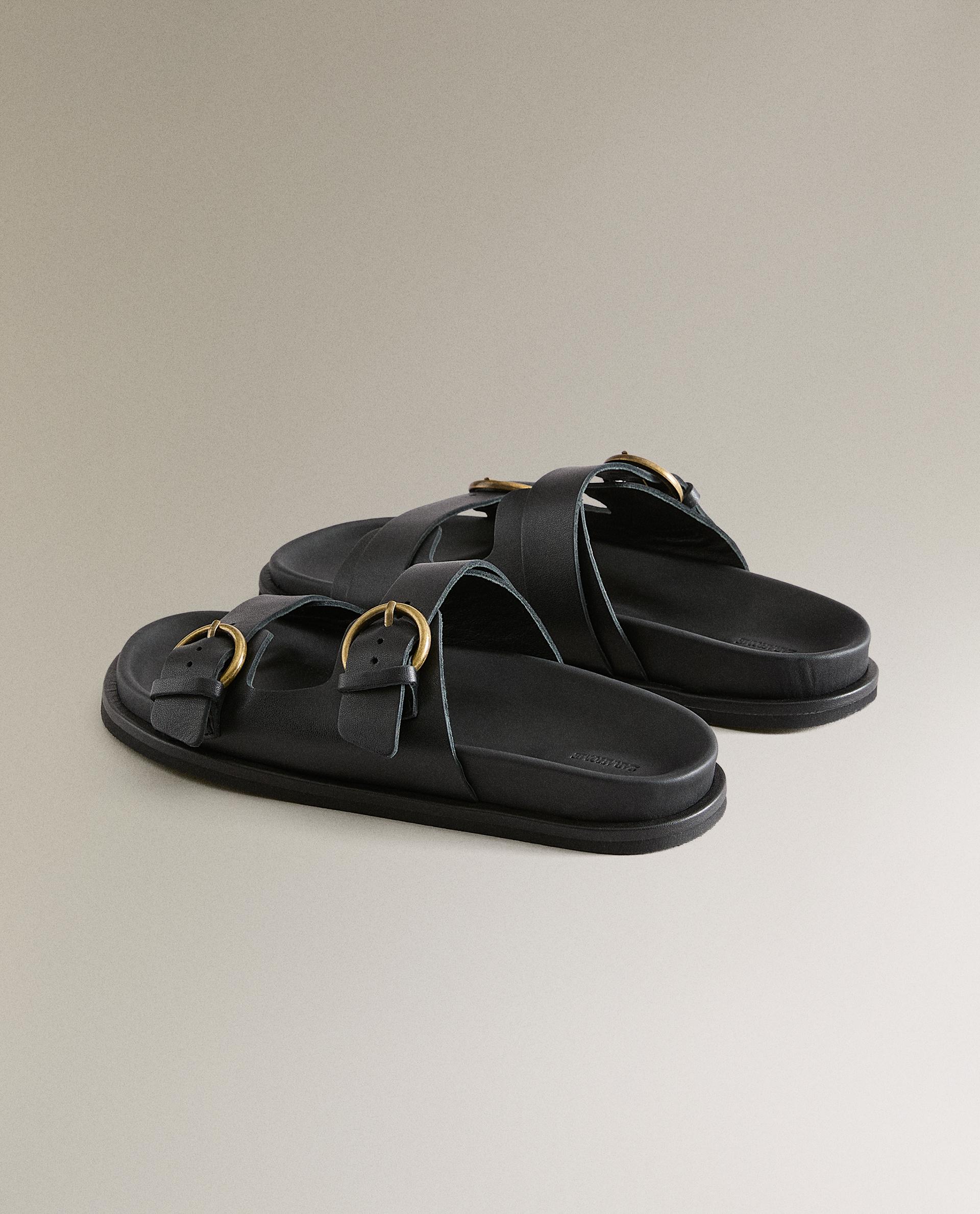 【ZARA】エナメルレザー風サンダル ブラック | 2361/510/800 エナメルレザー風サンダル - ブラック | ZARA Japan / 日本