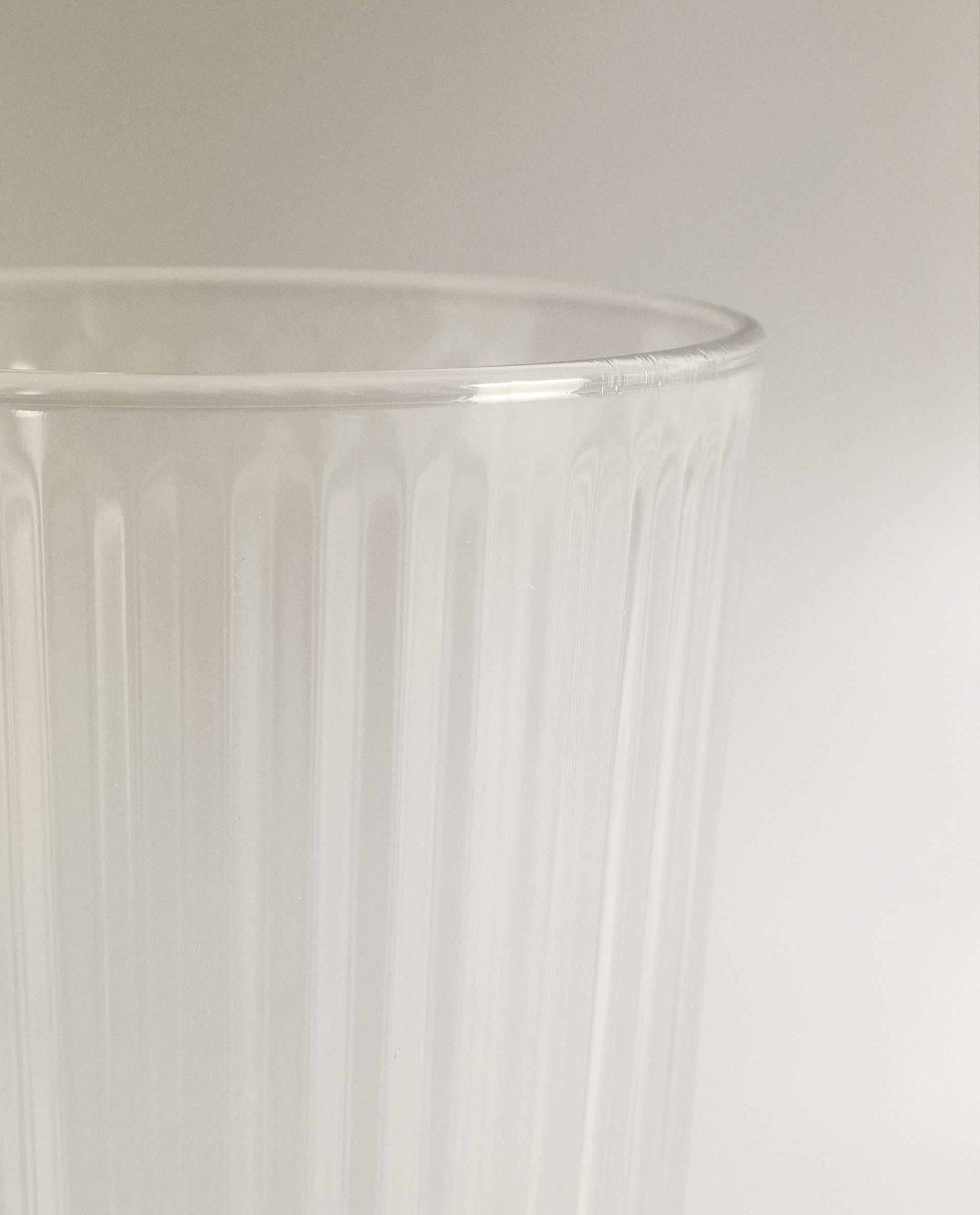 GLASS SOFT DRINK TUMBLER WITH LINE DESIGN product thumbnail 3