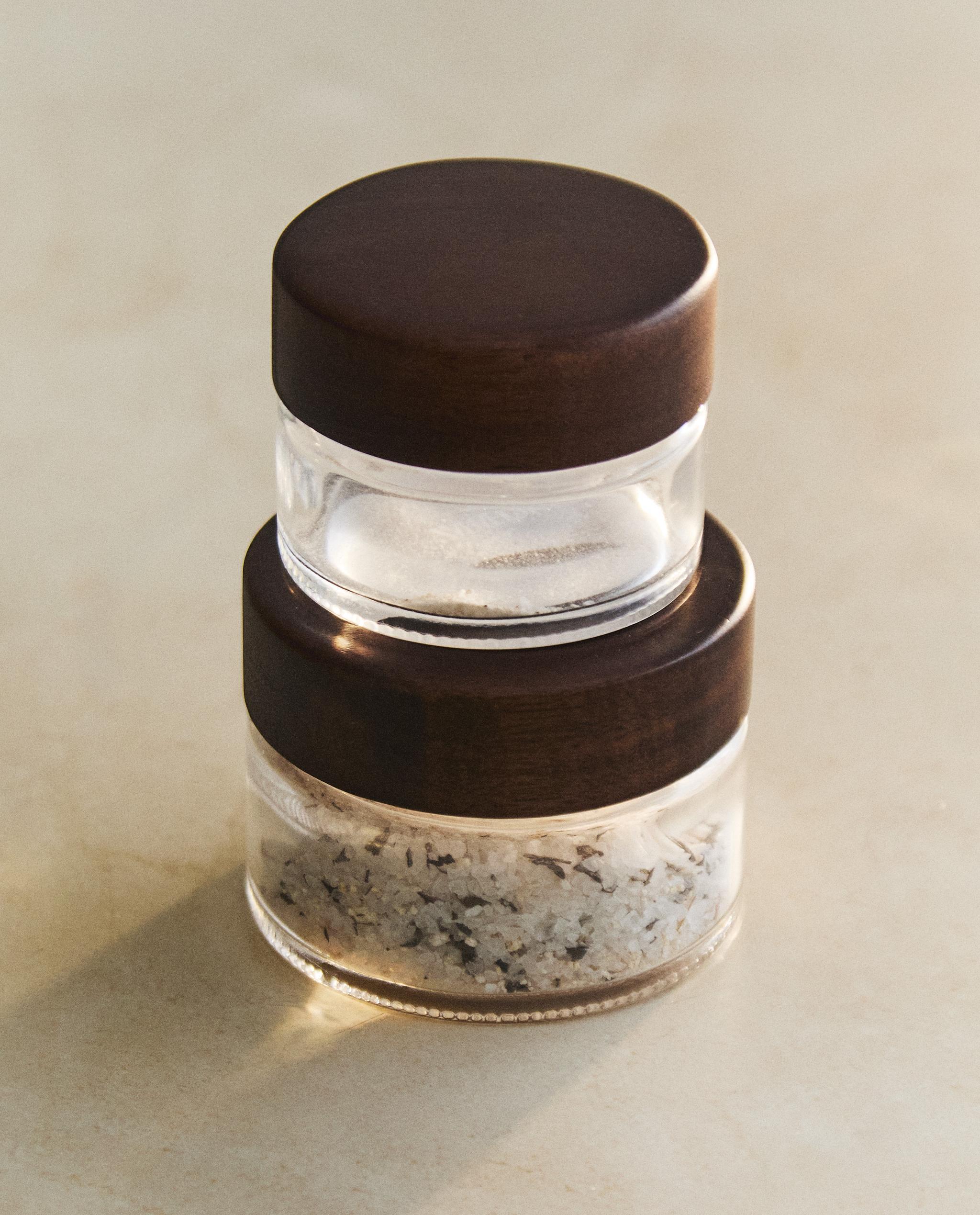 GLASS AND WOOD BATHROOM ORGANISER JAR product thumbnail 8
