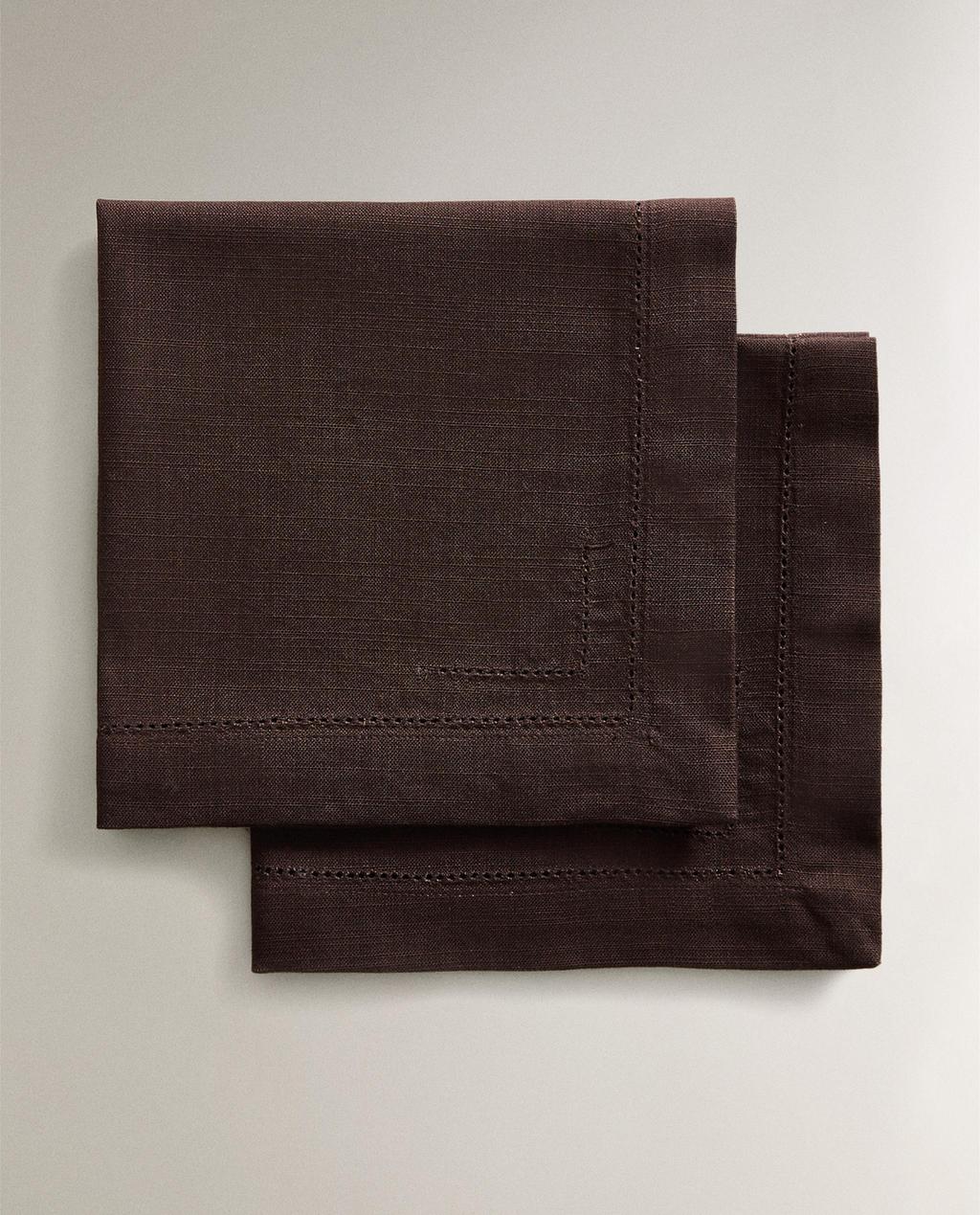LOT DE 2 SERVIETTES DE TABLE EN COTON JOUR ÉCHELLE