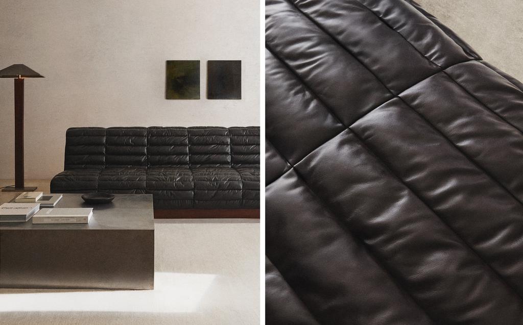 QUILTED LEATHER COUCH