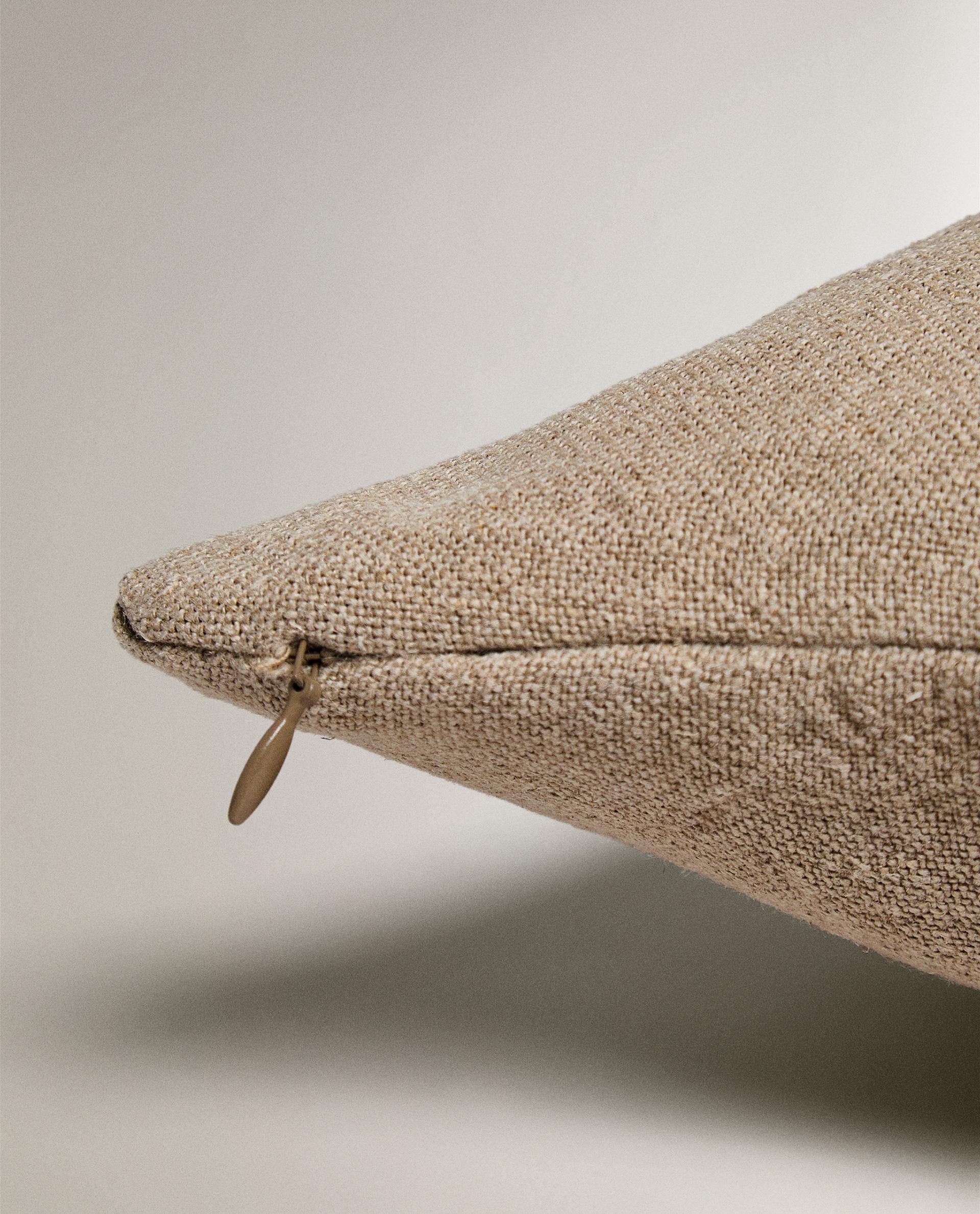 PLAIN WASHED LINEN QUILTED CUSHION COVER product thumbnail 3