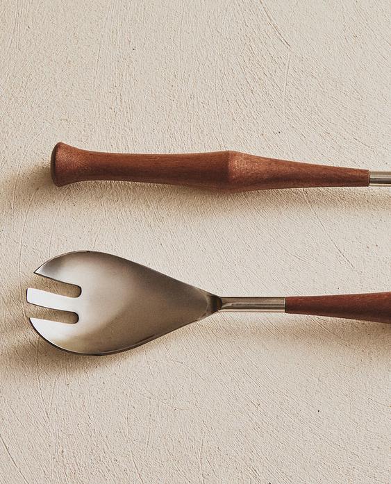 SET CUBIERTOS ENSALADA ACERO Y MADERA (SET DE 2) SET CUBIERTOS ENSALADA ACERO Y MADERA (SET DE 2)