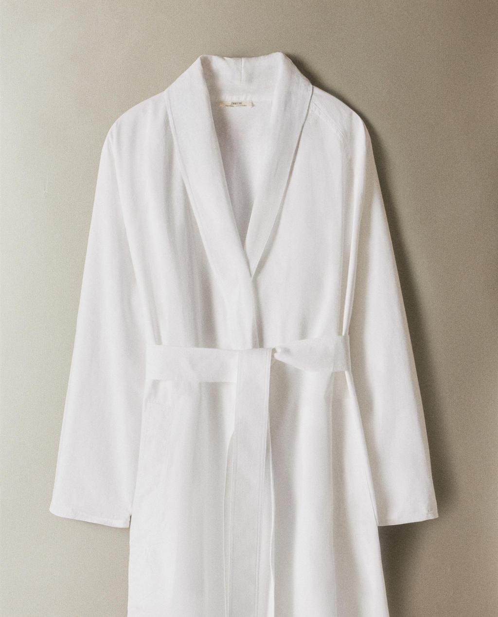 Plain cotton dressing gown