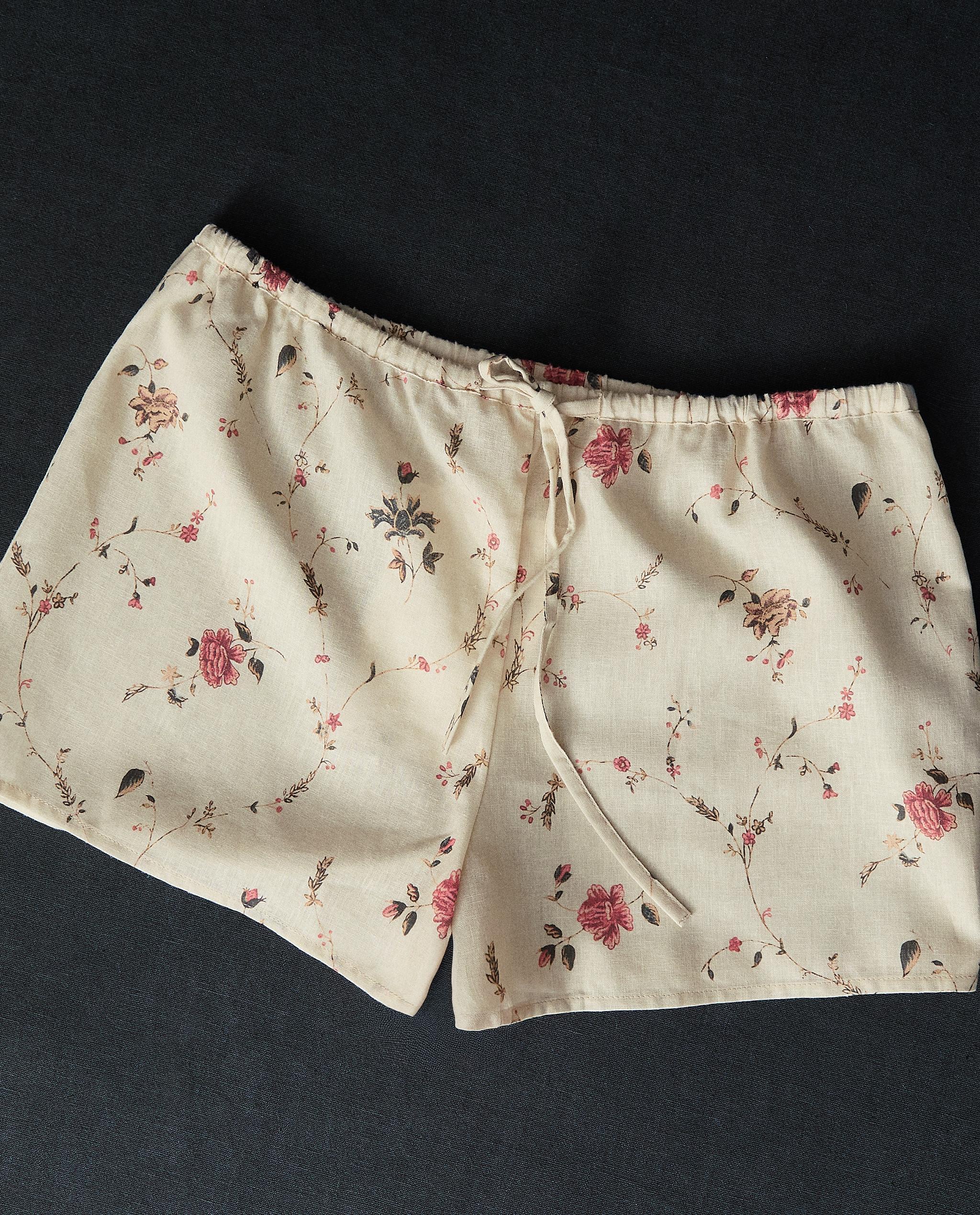FLORAL COTTON AND LINEN SHORTS | KATHARINE POLE product thumbnail 10