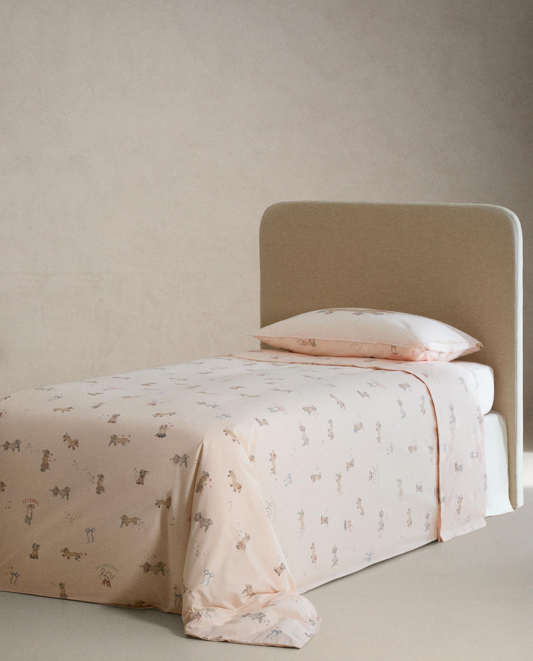 シーツ(シルバー) ZARA  スケート犬 フラットシーツ | Zara Home 日本/Japan