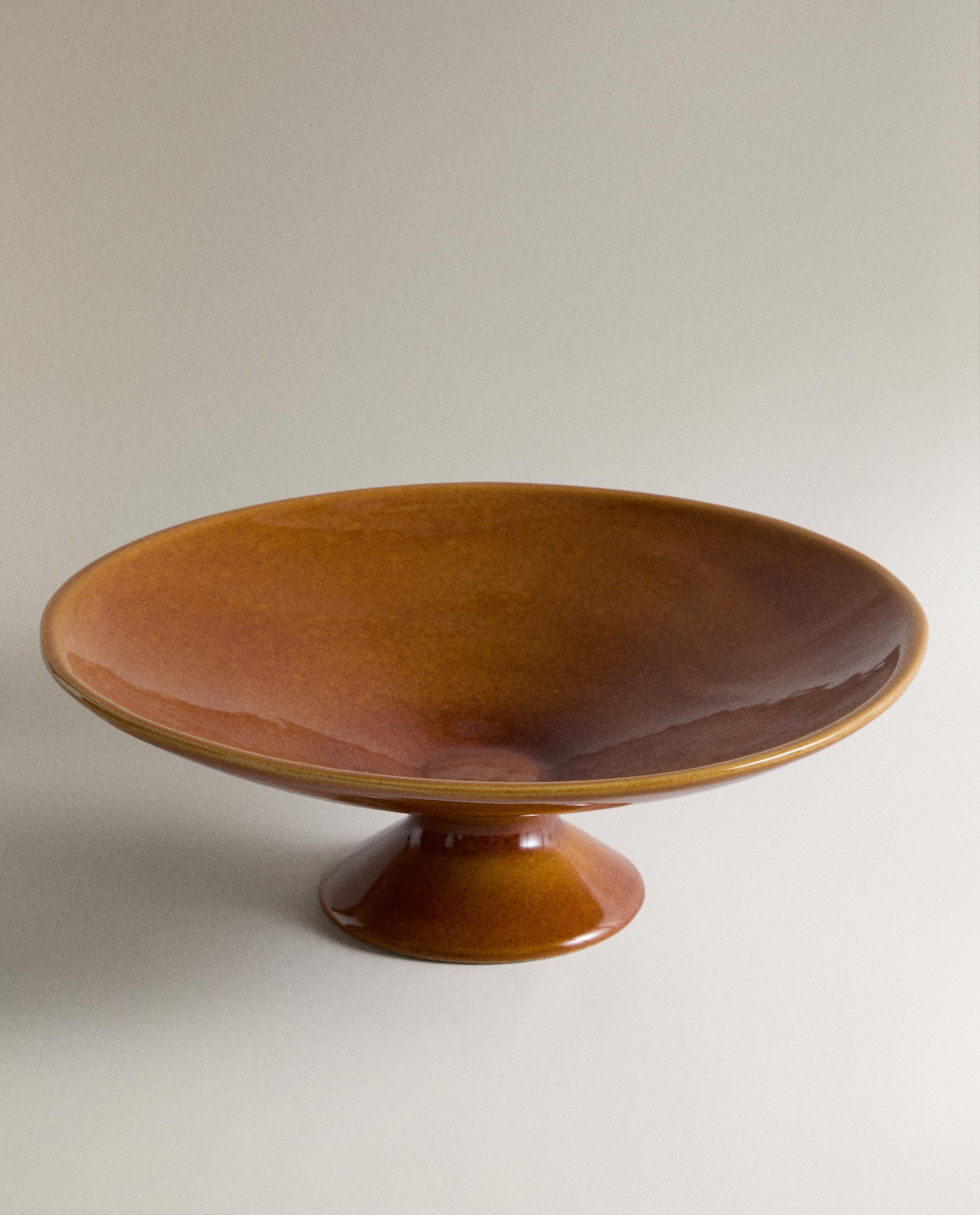 DECORATIVE BROWN CERAMIC BOWL product thumbnail 5