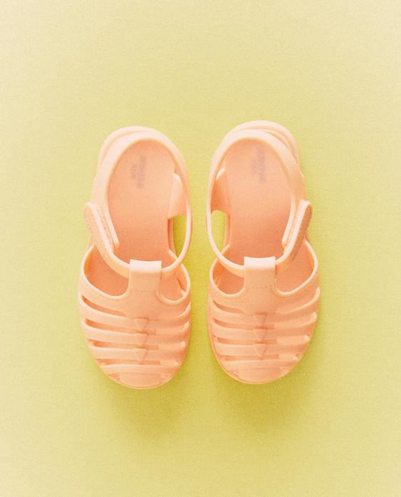 RUBBERISED CAGE SANDALS WITH HOOK-AND-LOOP STRAP RUBBERISED CAGE SANDALS WITH HOOK-AND-LOOP STRAP