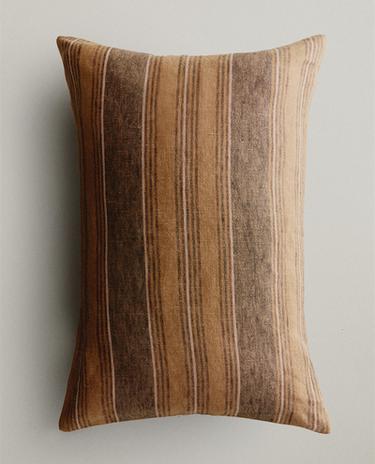 HOUSSE DE COUSSIN LIN RAYURES