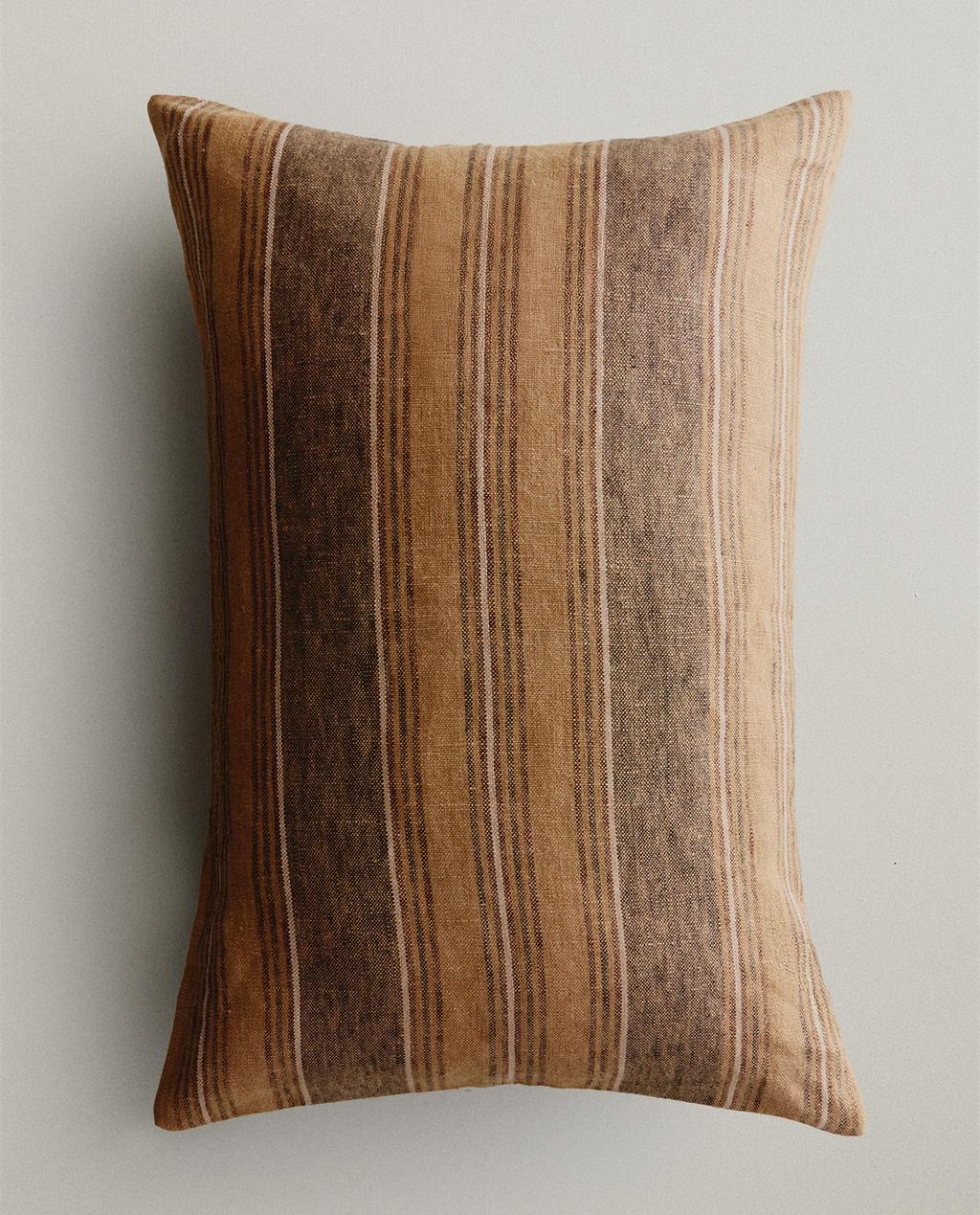 STRIPED LINEN CUSHION COVER