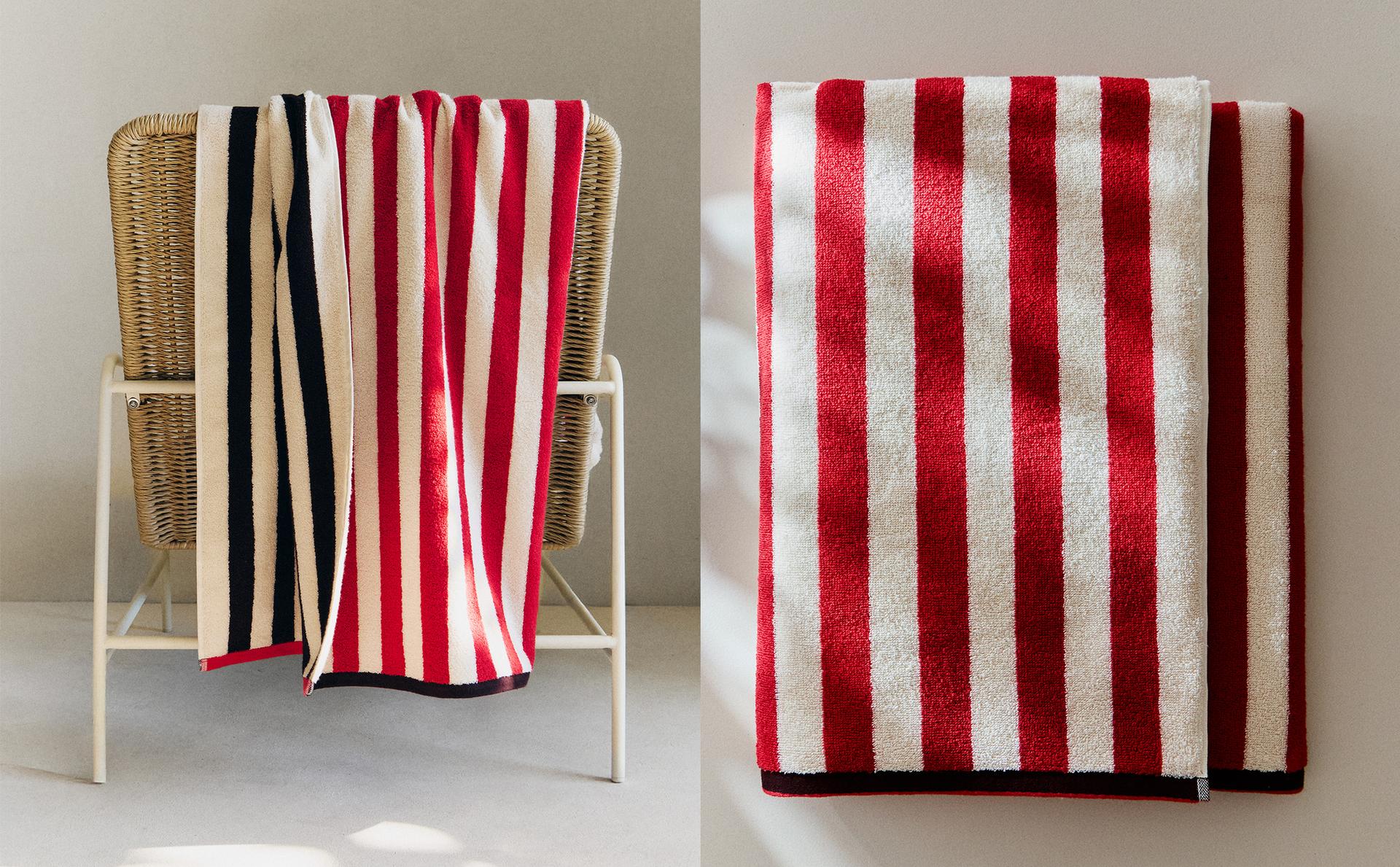 REVERSIBLE STRIPED BEACH TOWEL REVERSIBLE STRIPED BEACH TOWEL