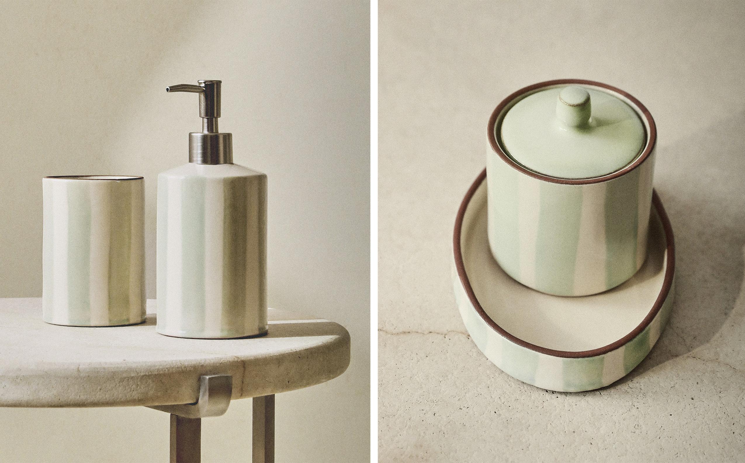 BADEZIMMER-SET KERAMIK STREIFEN