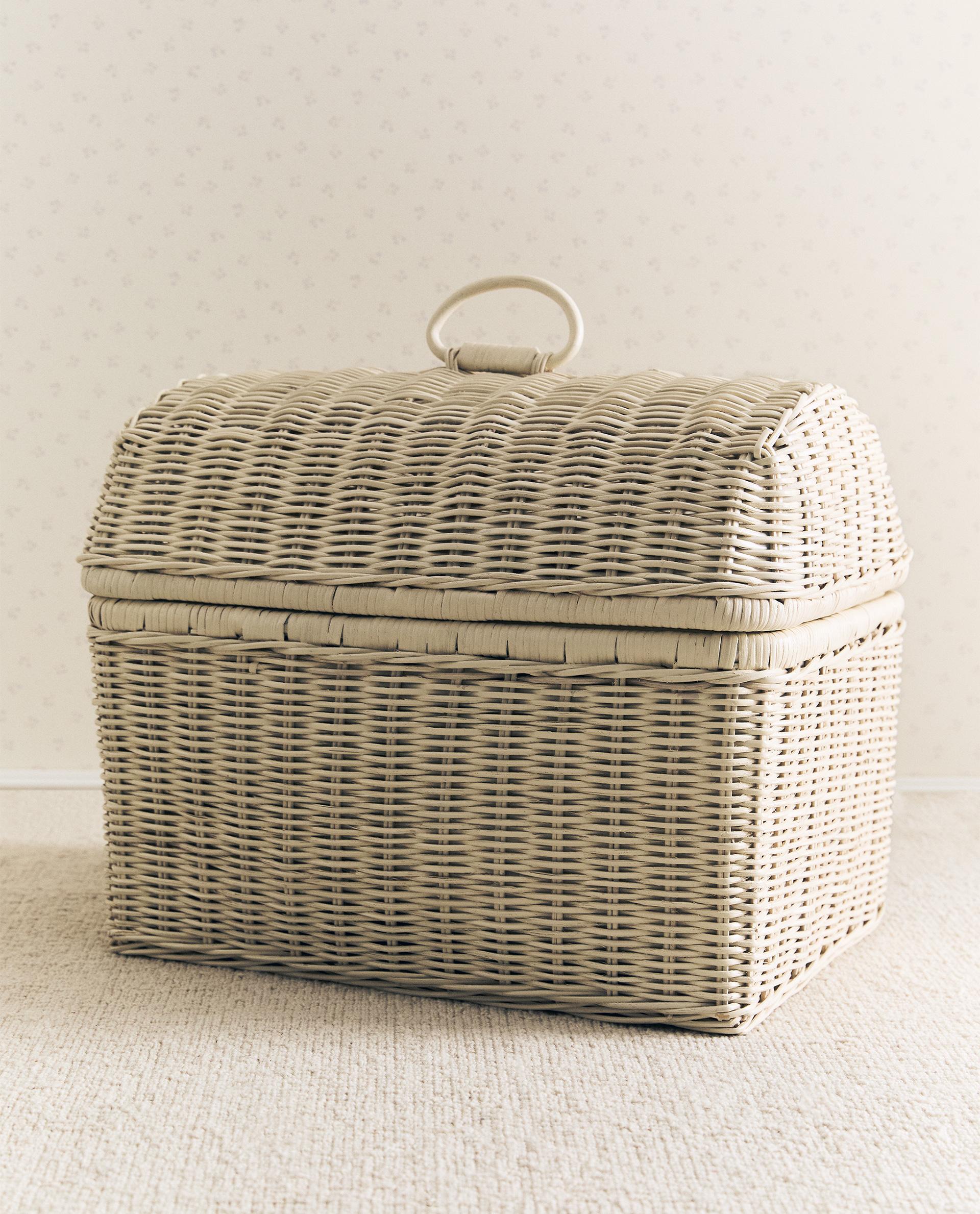 【新品未使用】ZARA ラタン バスケットバッグ ハンドル付き ラタン製 ピクニック バスケット | Zara Home 日本