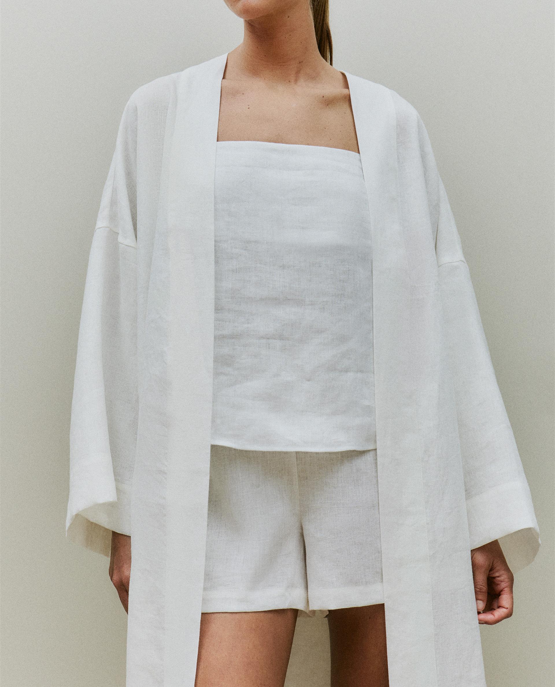 LINEN ROBE WITH BELT | Zara Home United States of America