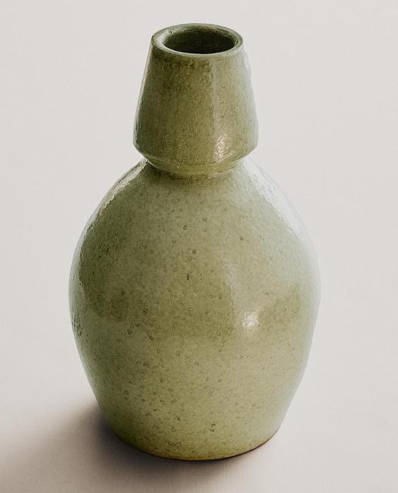 ENAMELLED TERRACOTTA VASE