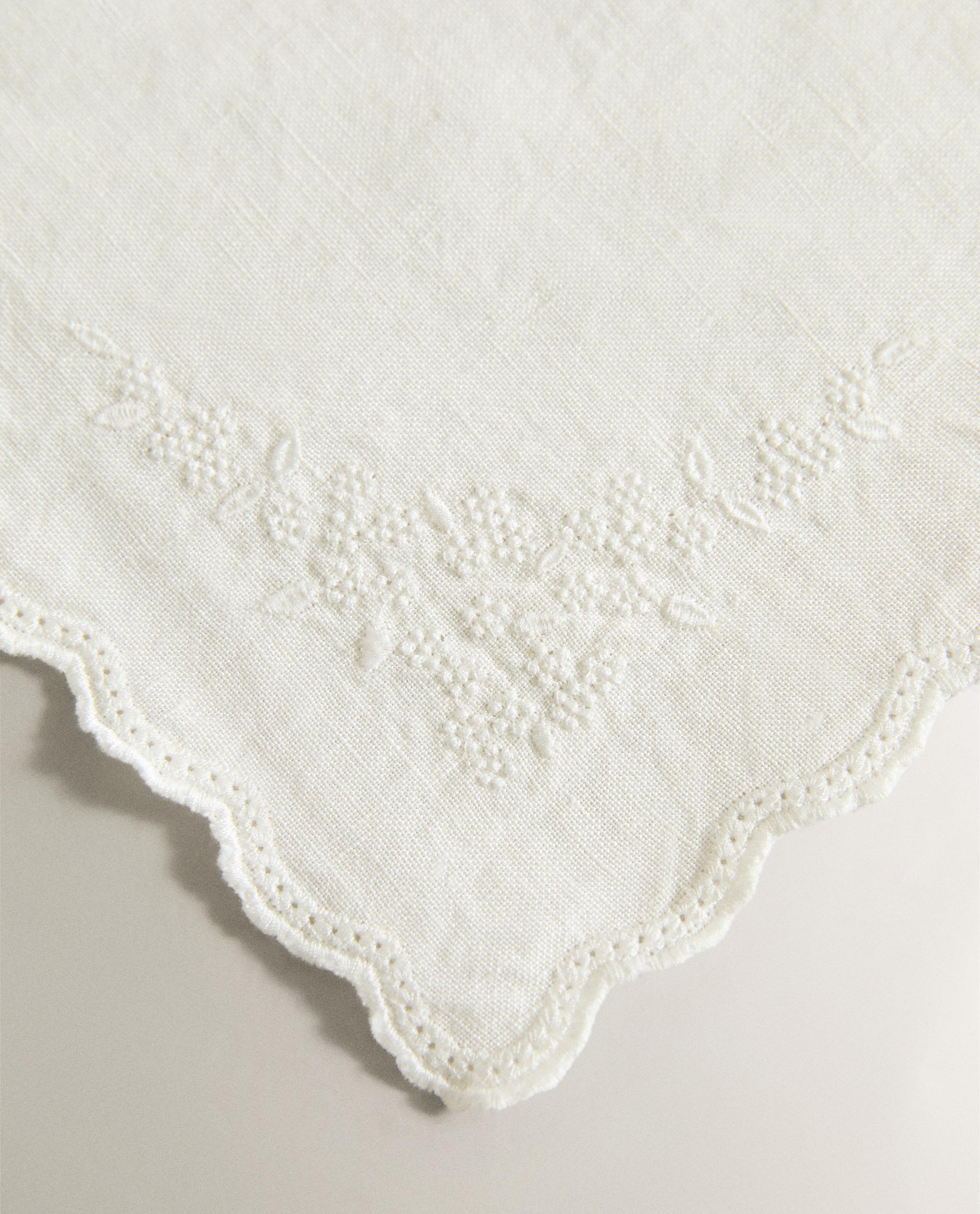PACK OF EMBROIDERED WASHED LINEN HAND TOWELS (PACK OF 2) product thumbnail 6