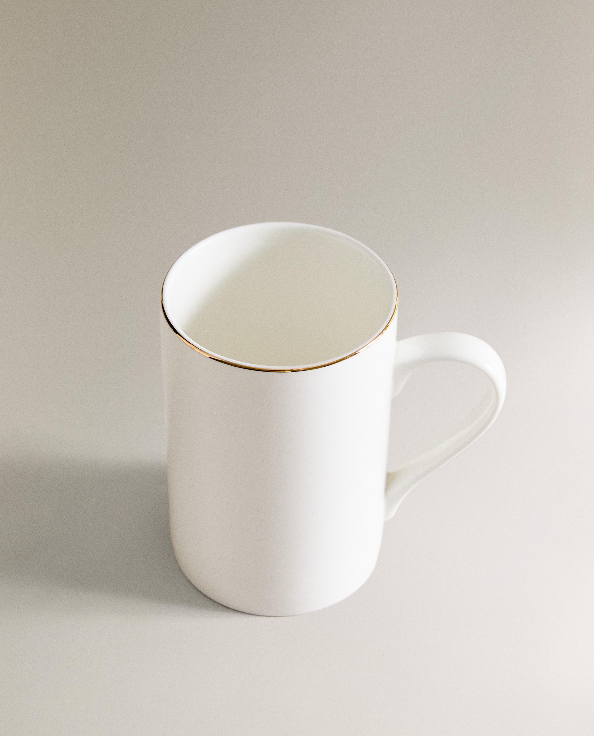 RIMMED BONE CHINA MUG