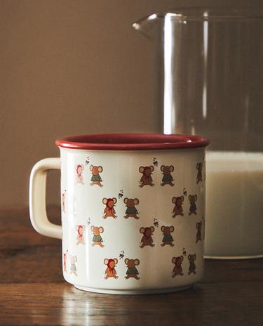 CHILDREN’S CHRISTMAS STONEWARE MUG WITH MICE