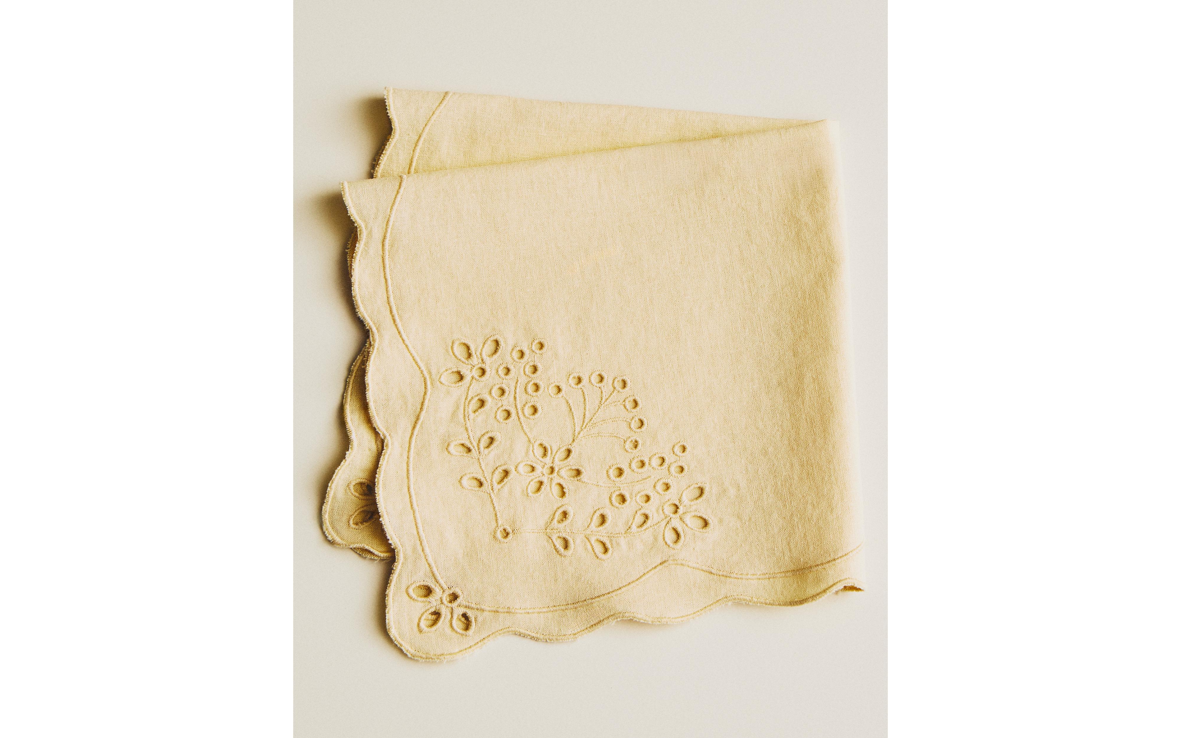 PACK OF LINEN NAPKINS WITH CUTWORK EMBROIDERY (PACK OF 2) product thumbnail 10