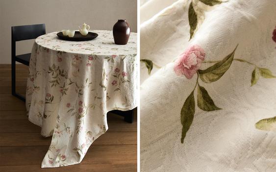FLORAL JACQUARD TABLECLOTH