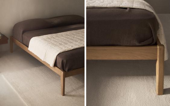 RAMA ŁÓŻKA Z DĘBOWYM DREWNA