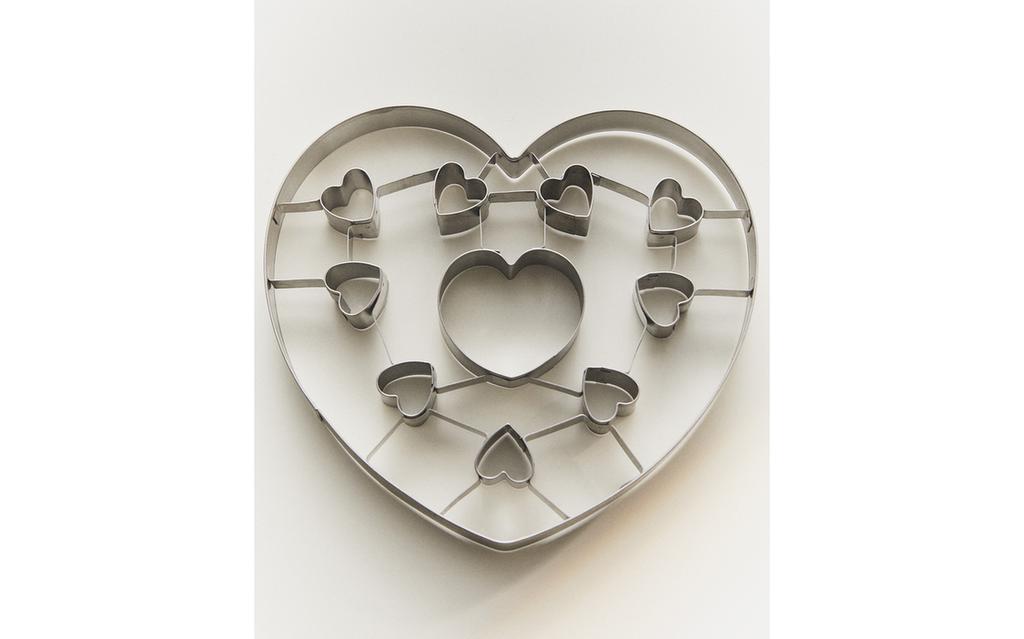 MOULE À PÂTISSERIE CŒURS EN ACIER
