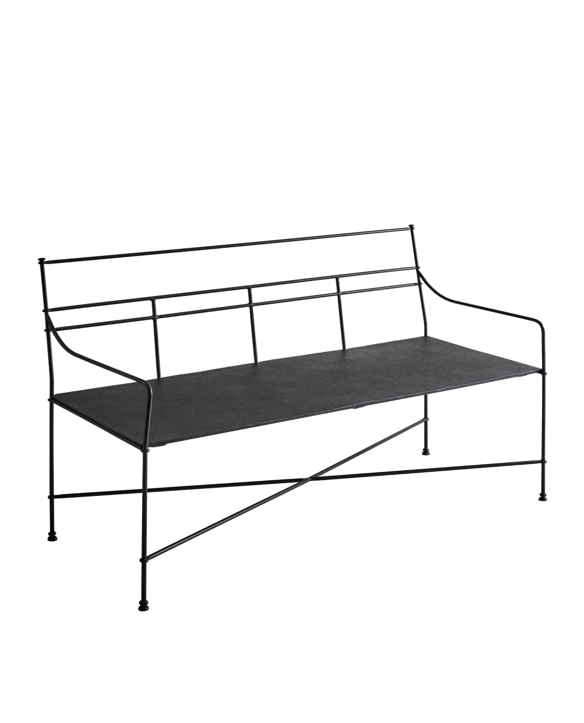 FORGED METAL BENCH AND CUSHIONS