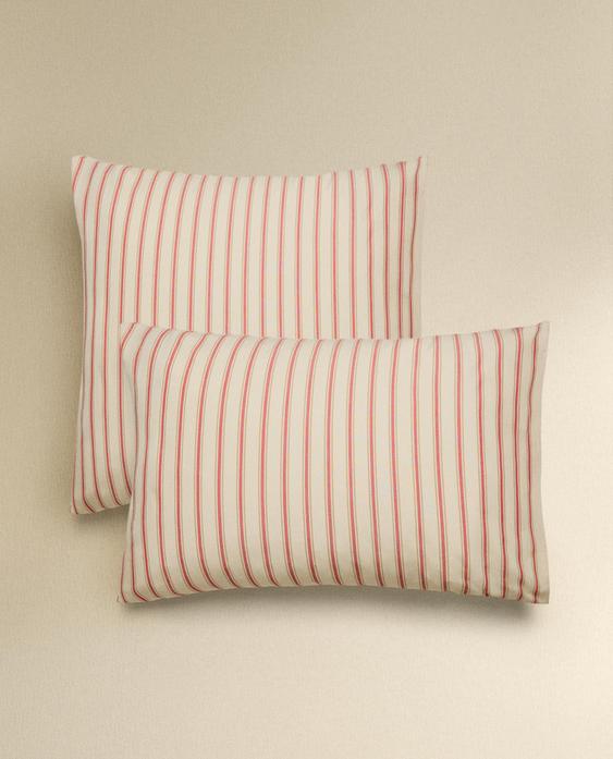 STRIPED PERCALE PILLOWCASE (300 THREAD COUNT)