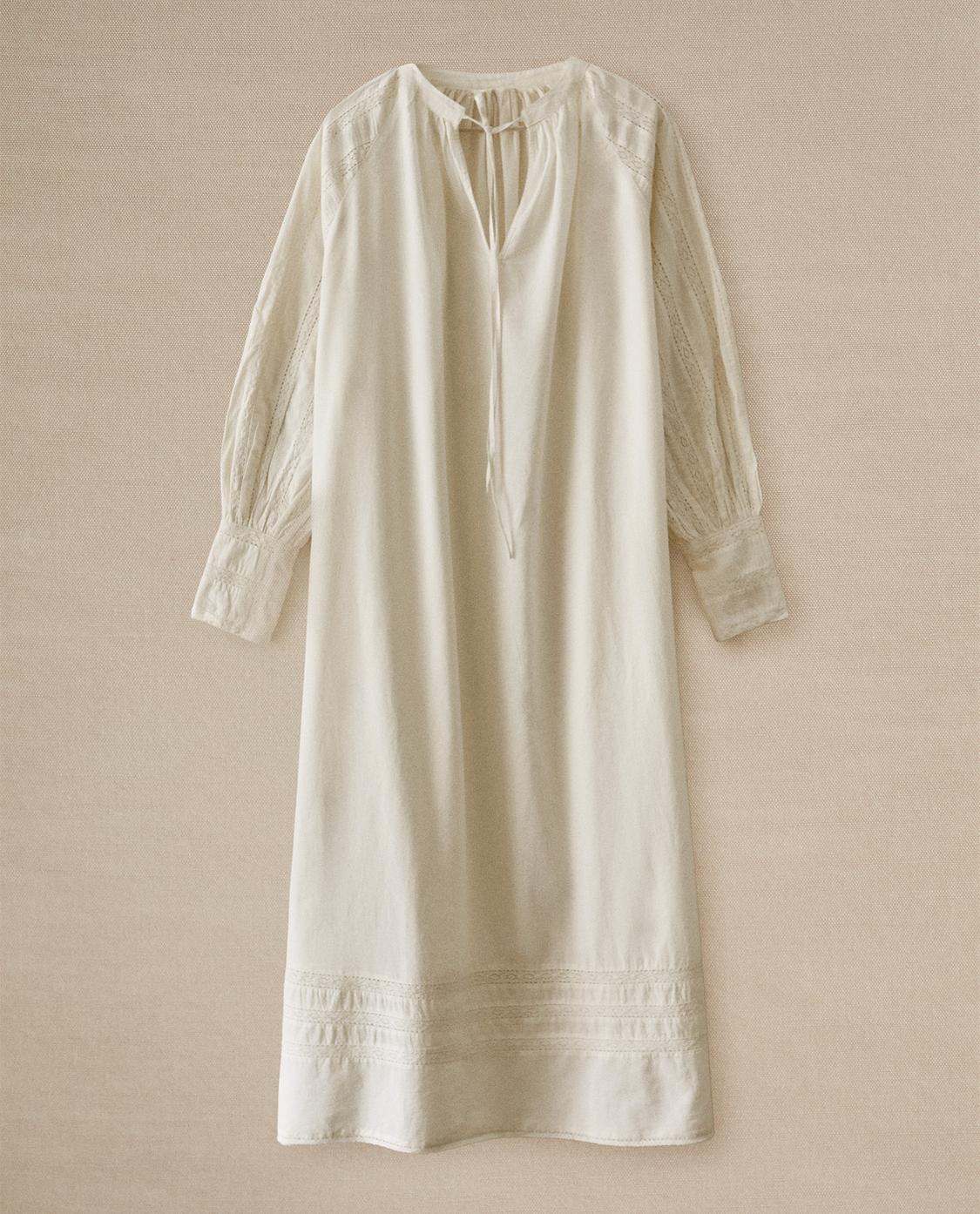 OPENWORK LACE COTTON NIGHTDRESS | Zara Home Malta