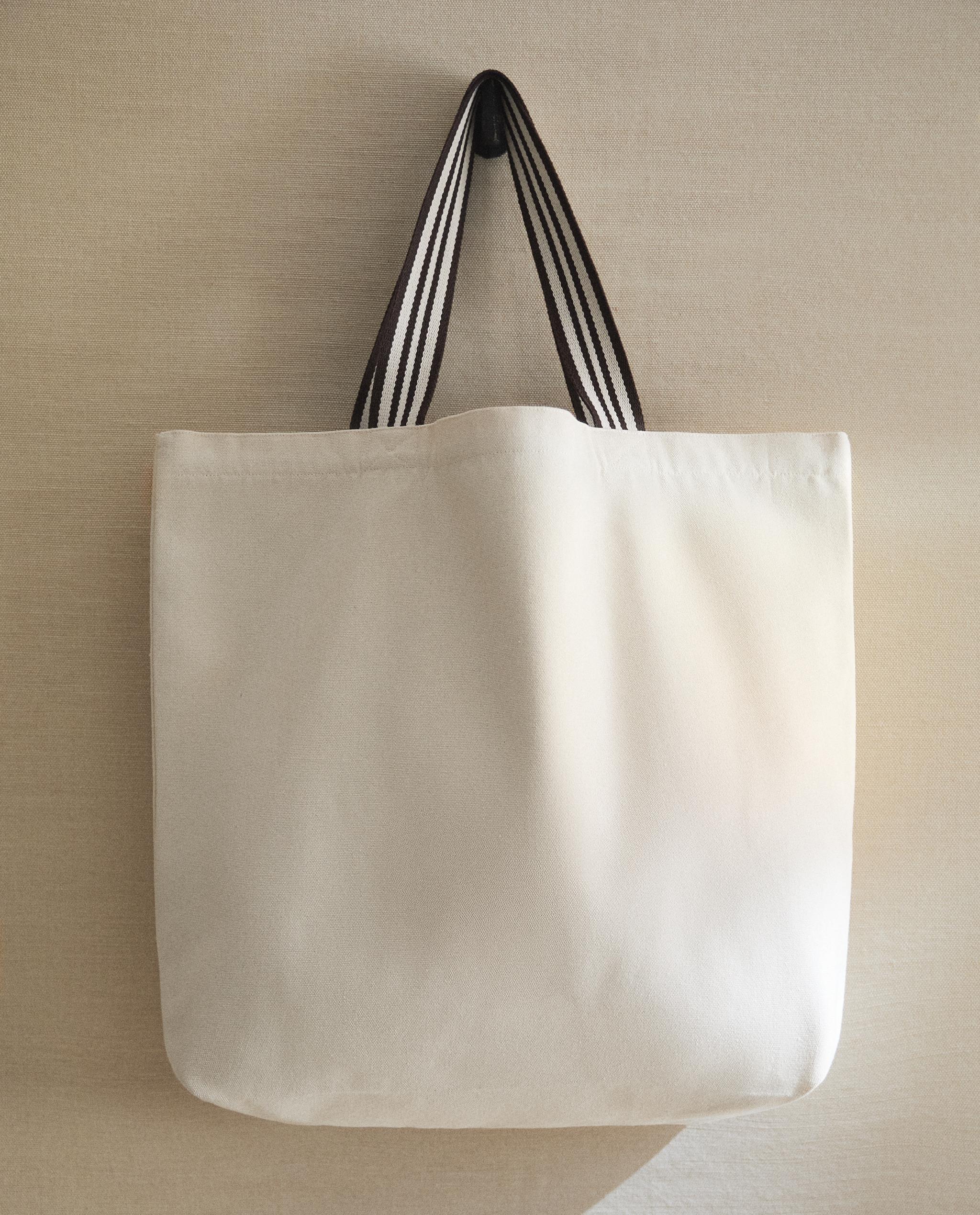 REVERSIBLE STRIPED FABRIC TOTE BAG product thumbnail 6