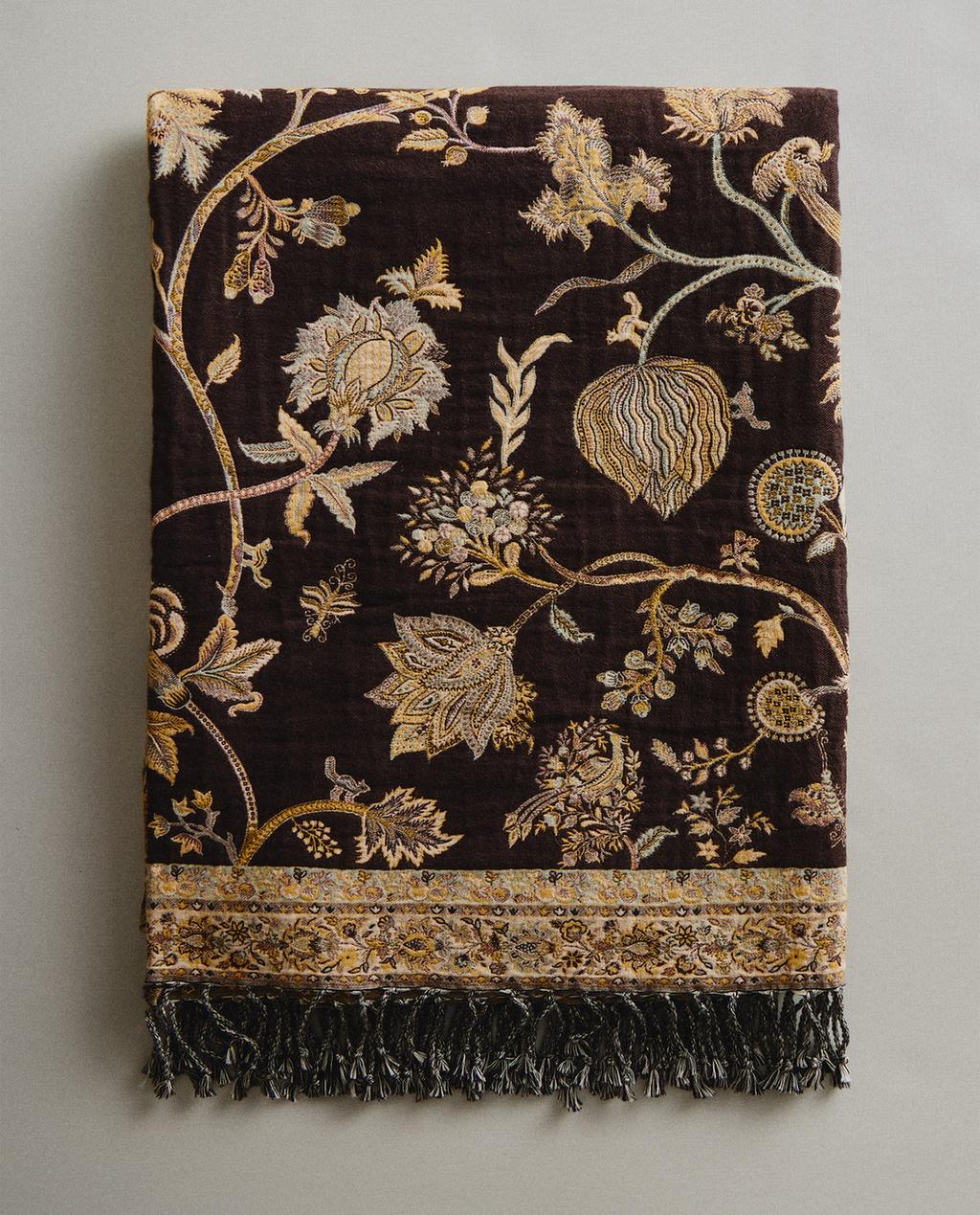 FLORAL JACQUARD THROW