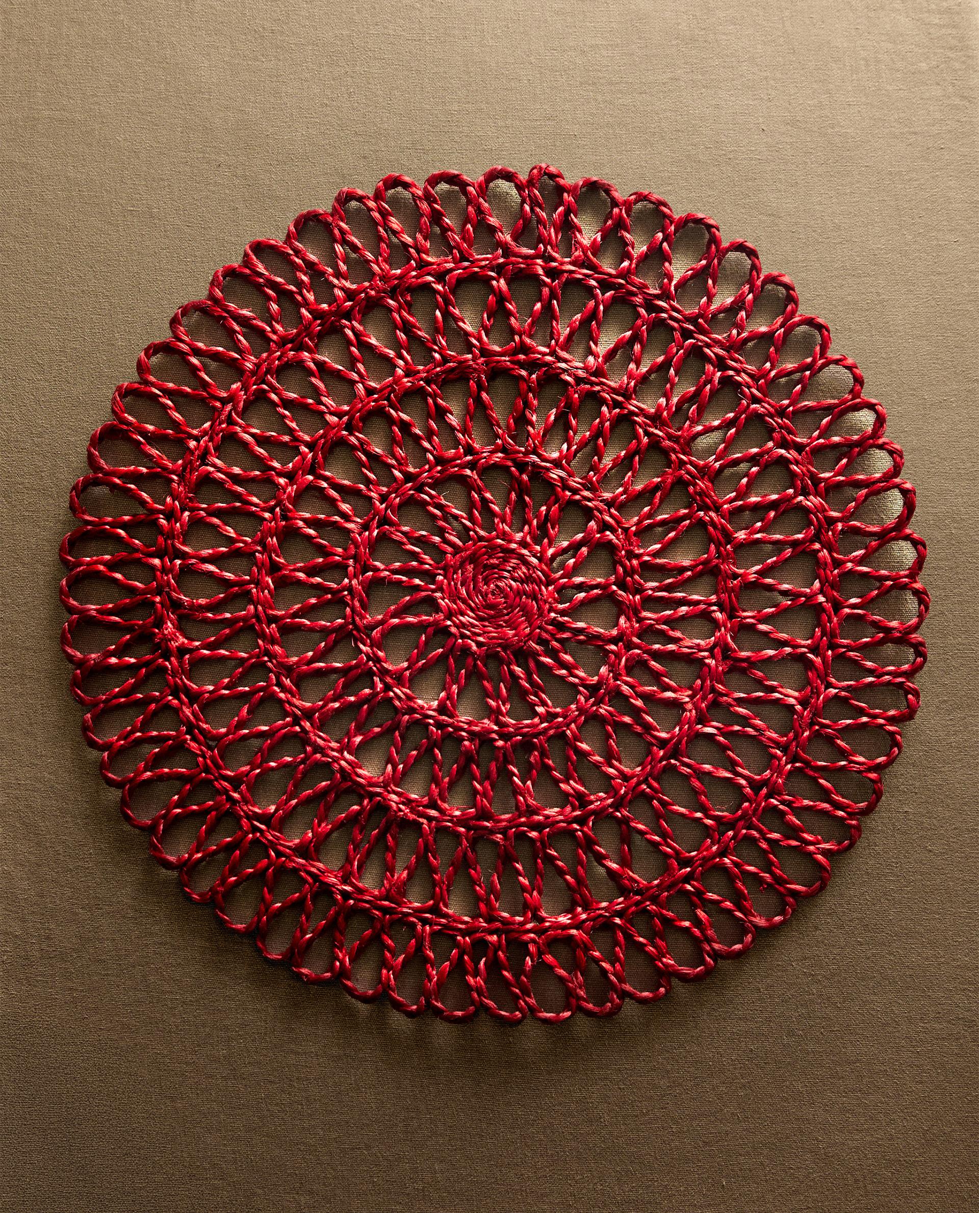 クリスマスカラー❣️カラフル　マルチマット　玄関マット　座布団　手編み(^_^) コットン素材の手編みマット/玄関/リビング/ペット用《カラフル