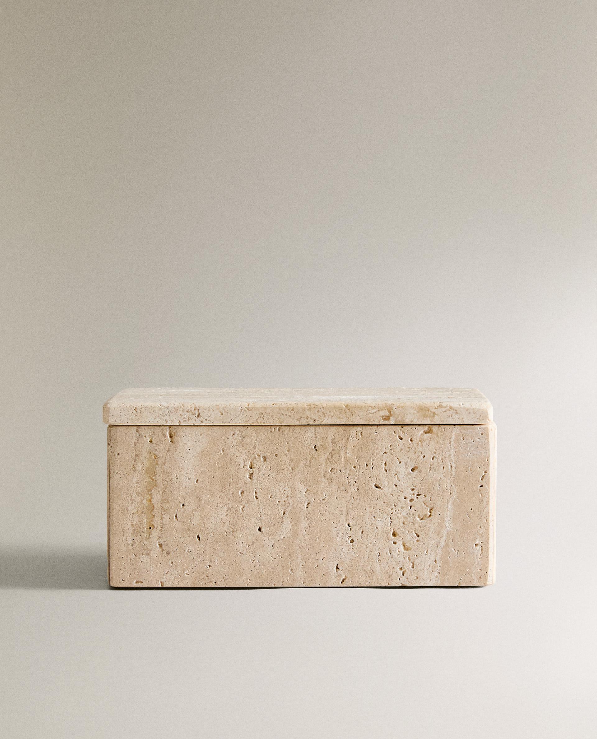 BEIGE MARBLE BATHROOM STORAGE BOX