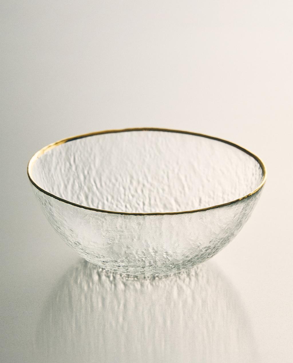골든 림 엠보싱 텍스처 유리 볼