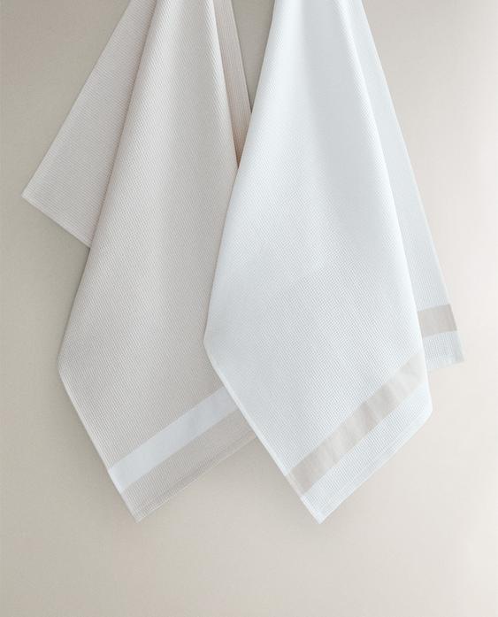 PACK OF WAFFLE-KNIT TEA TOWELS (PACK OF 2)