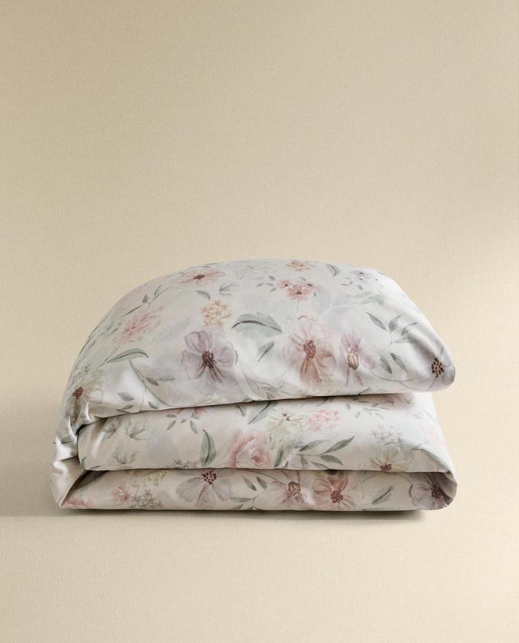 FLORAL PRINT SATEEN DUVET COVER