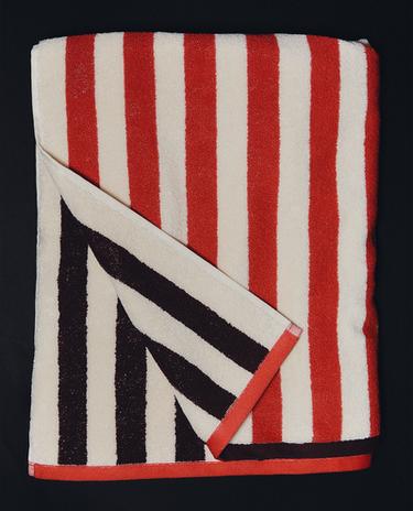 SERVIETTE DE PLAGE RAYURES RÉVERSIBLE