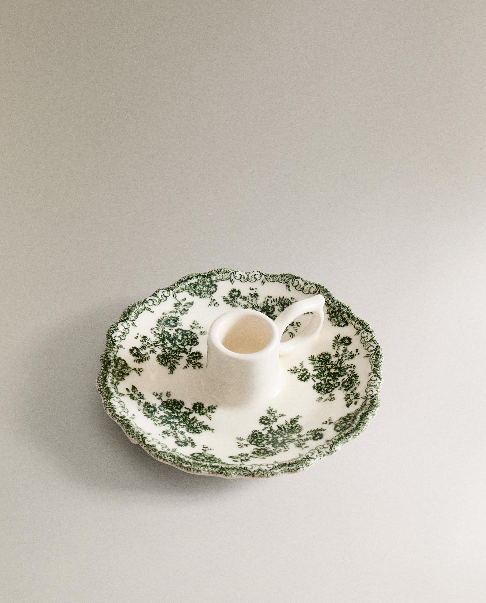 FLORAL EARTHENWARE CANDLESTICK product thumbnail 5