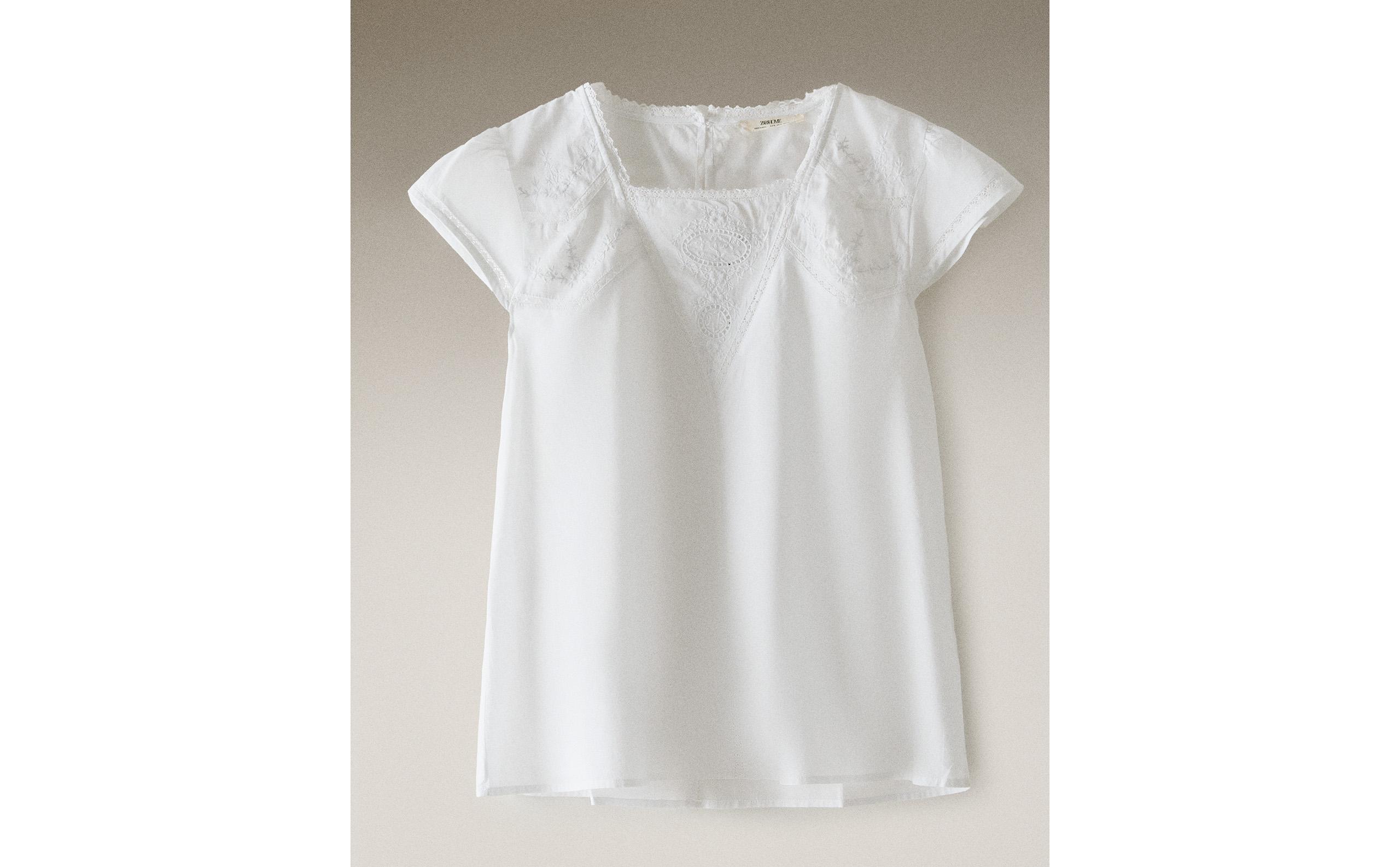 Blusa Bordada Zara Camisa Blanca Encaje Zara BLUSA ENCAJE Y