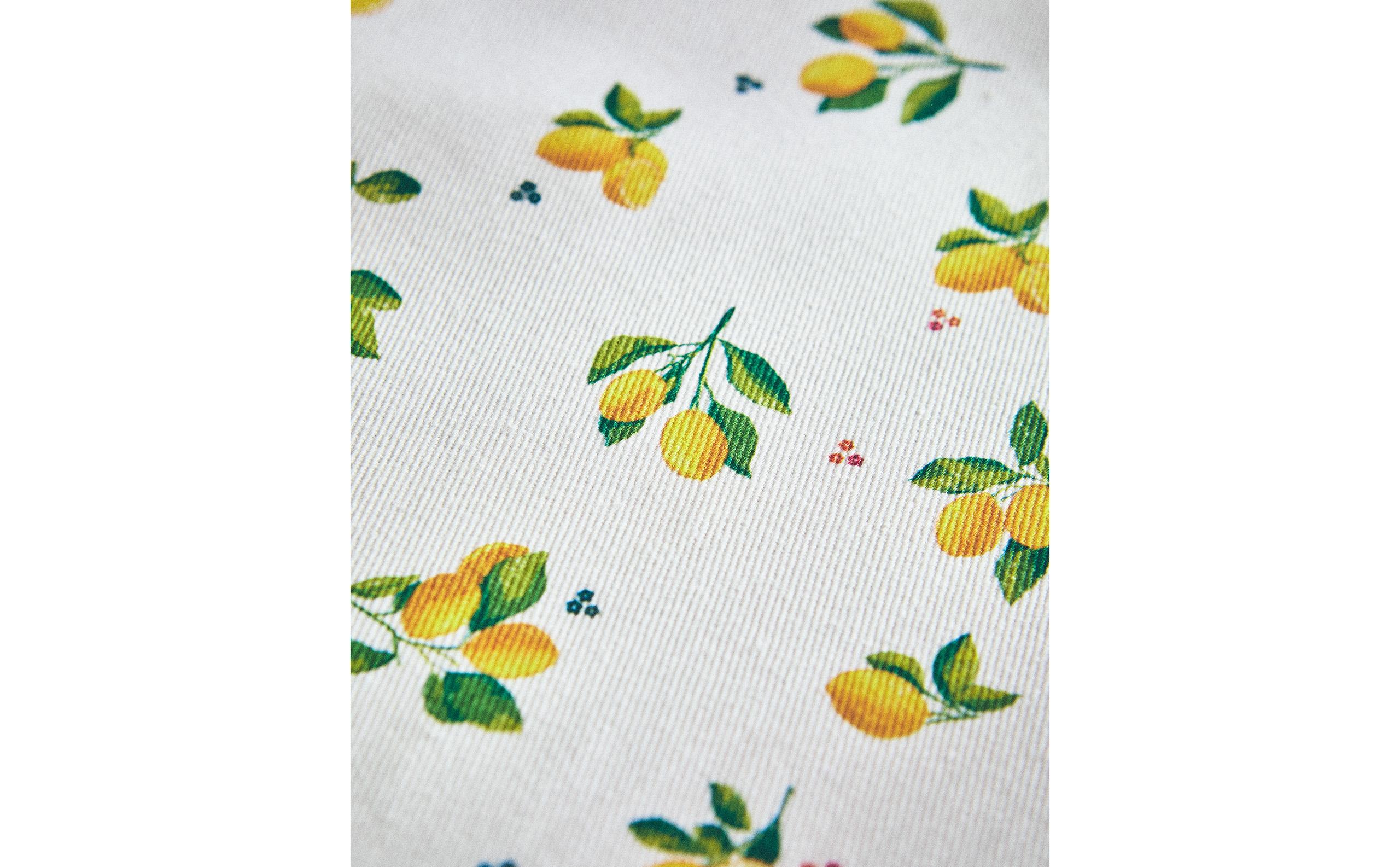 RESIN-COATED COTTON TABLECLOTH WITH LEMON PRINT