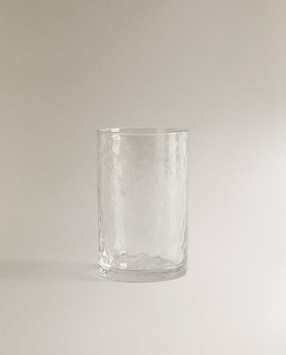 HAMMERED DESIGN GLASS SOFT DRINK TUMBLER HAMMERED DESIGN GLASS SOFT DRINK TUMBLER