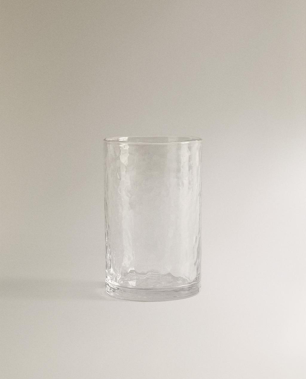 HAMMERED DESIGN GLASS SOFT DRINK TUMBLER HAMMERED DESIGN GLASS SOFT DRINK TUMBLER