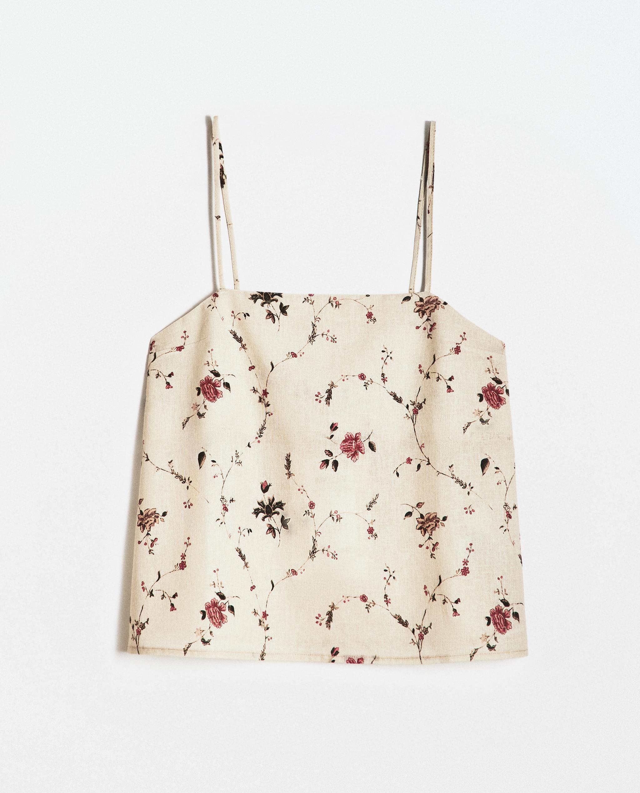 FLORAL PRINT LINEN AND COTTON TOP | KATHARINE POLE product thumbnail 8