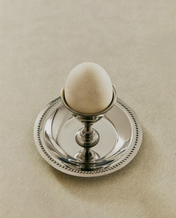 STEEL EGG CUP WITH PLATE