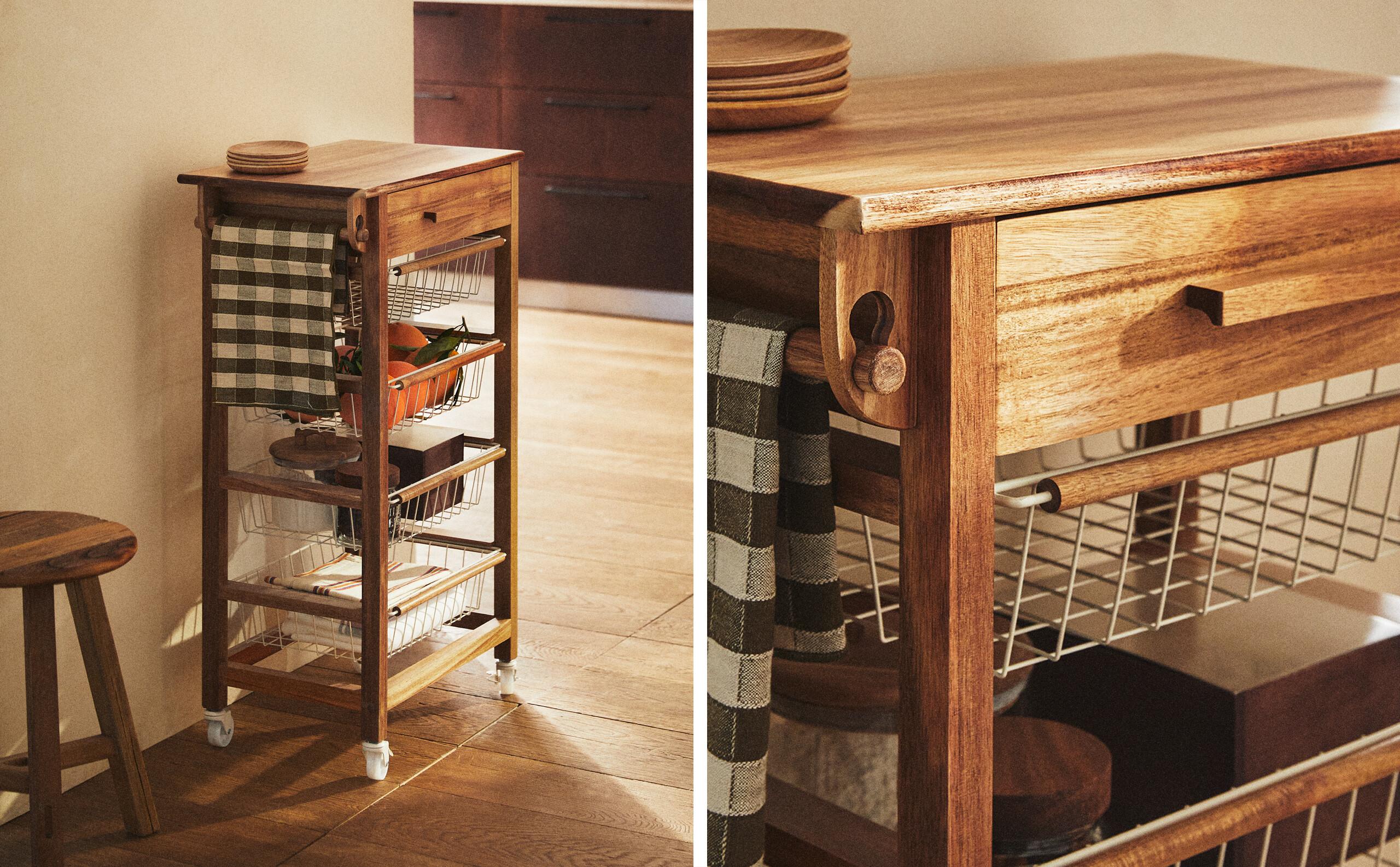 ウッド＆メタル収納ワゴン | Zara Home 日本/Japan