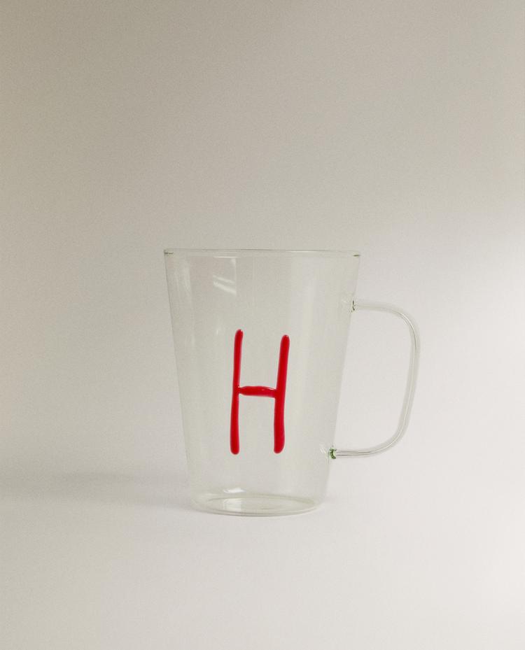 BOROSILICATE MUG WITH INITIAL H