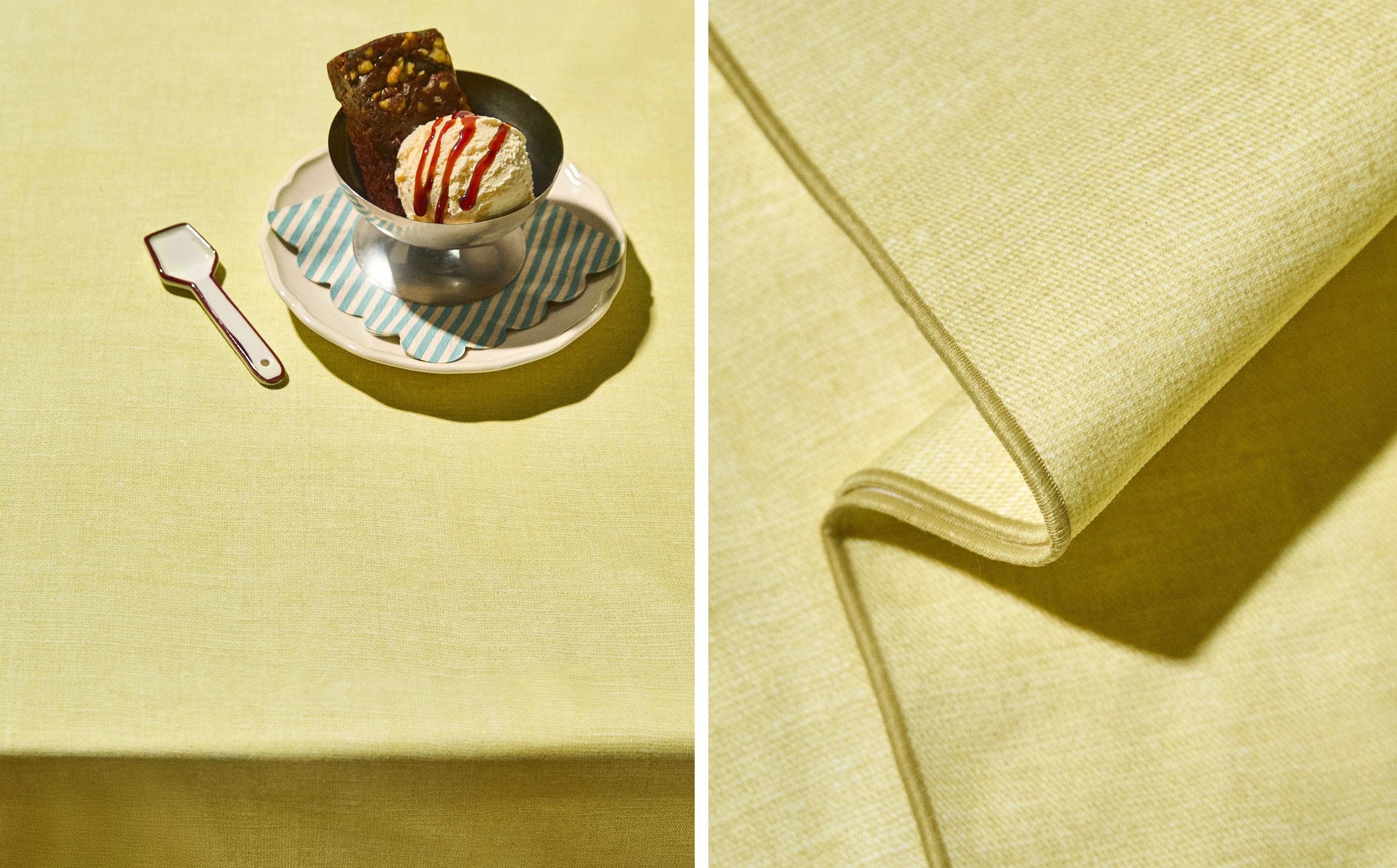 OVERLOCK RESIN-COATED COTTON TABLECLOTH