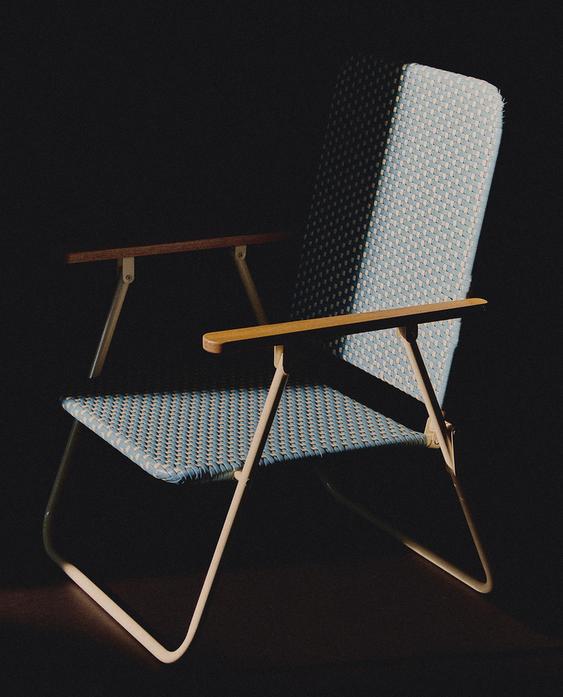 SEDIA DA SPIAGGIA CON BRACCIOLI IN LEGNO